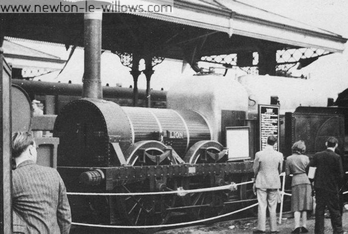 At Chesterfield Market Place station for the Stephenson Centenary exhibition in 1948. J. Cupit